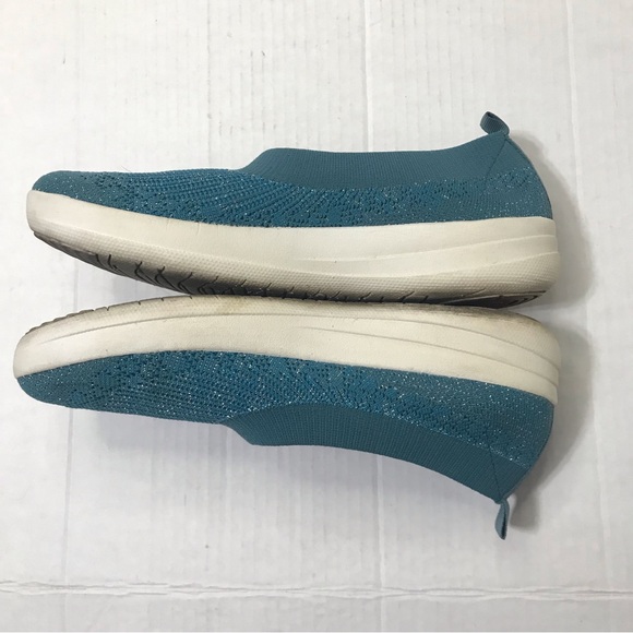 Fitflop Metallic Teal Uberknit Slip On Shoes Flats Size 9 - Picture 5 of 8